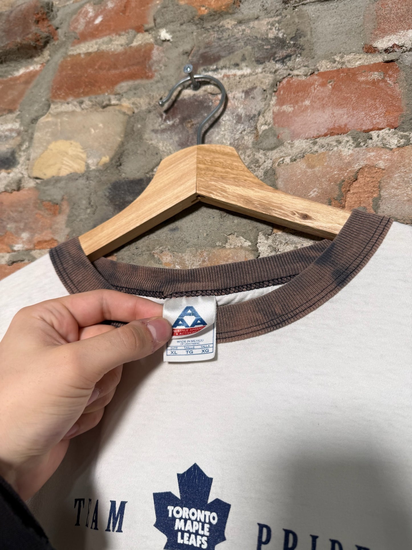 (XL) Vtg Toronto Maple Leafs Ringer T-Shirt