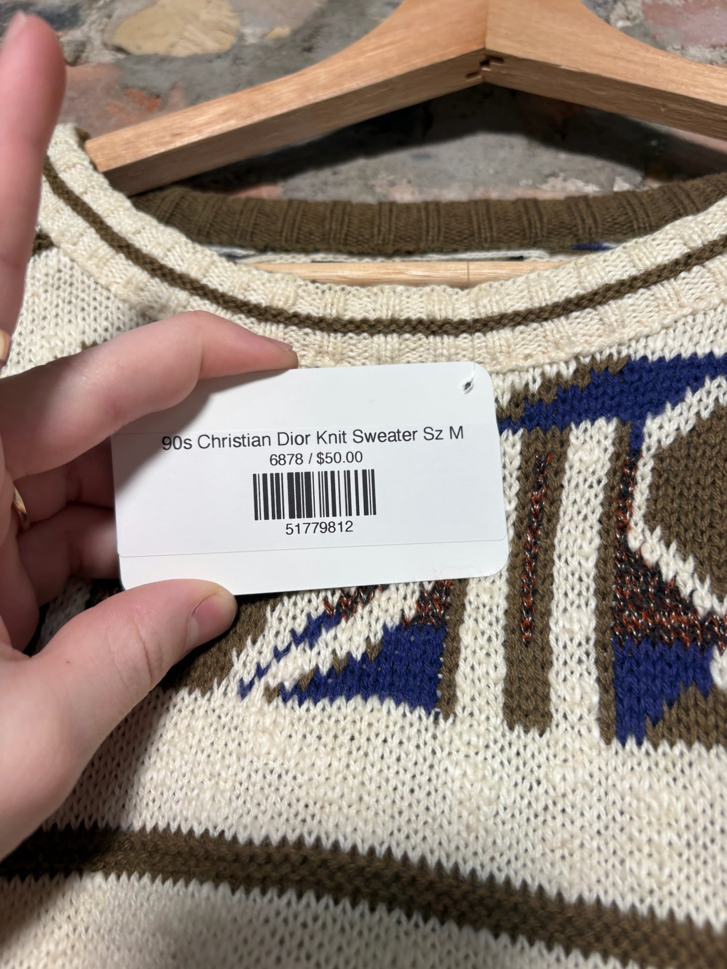 90s Christian Dior Knit Sweater Sz M