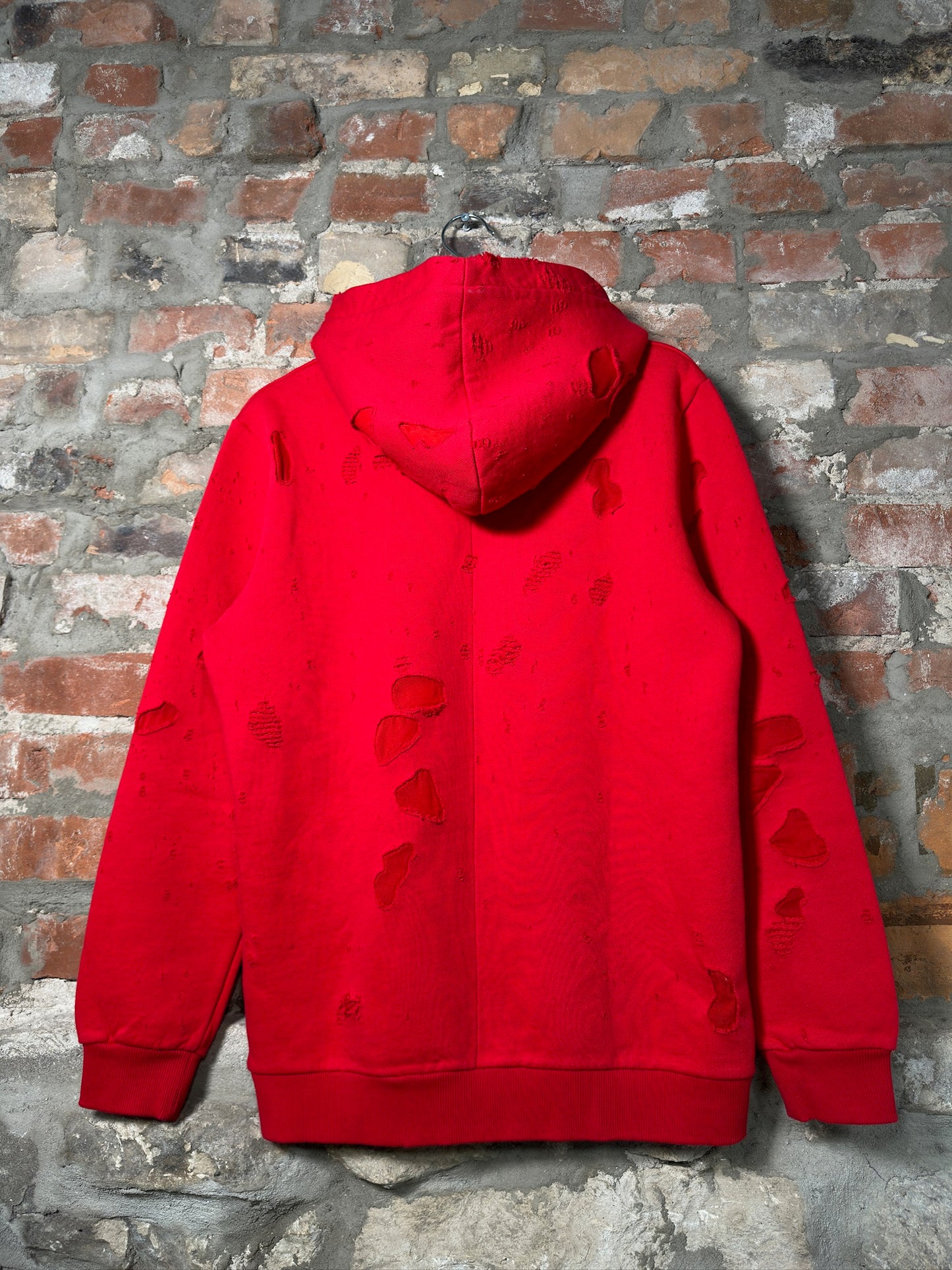Givenchy Paris Distressed Hoodie Red Sz S