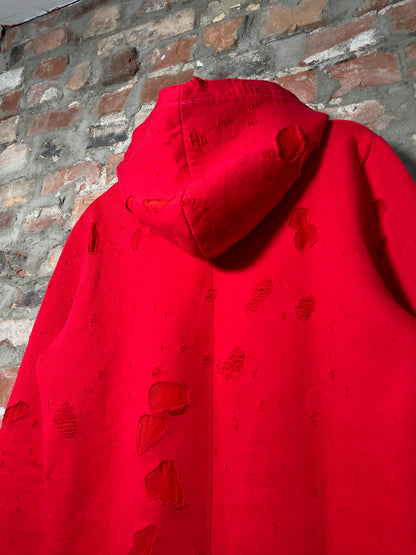 Givenchy Paris Distressed Hoodie Red Sz S