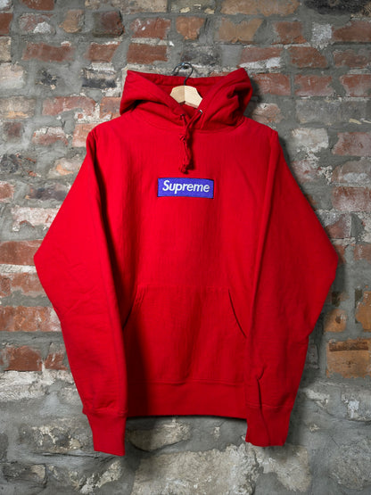 Supreme Purple On Red Box Logo Hoodie (FW17) Sz M