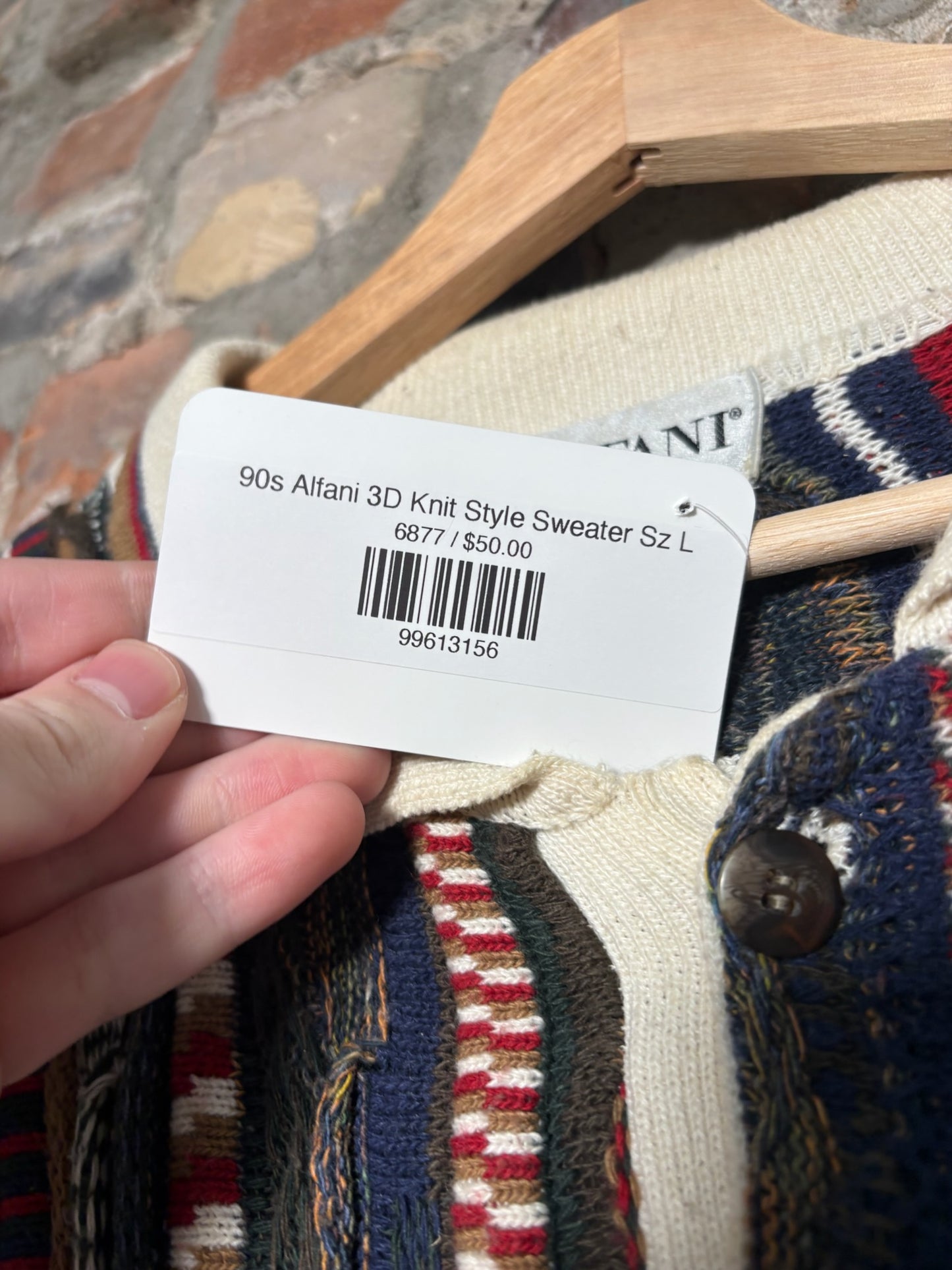 90s Alfani 3D Knit Style Sweater Sz L