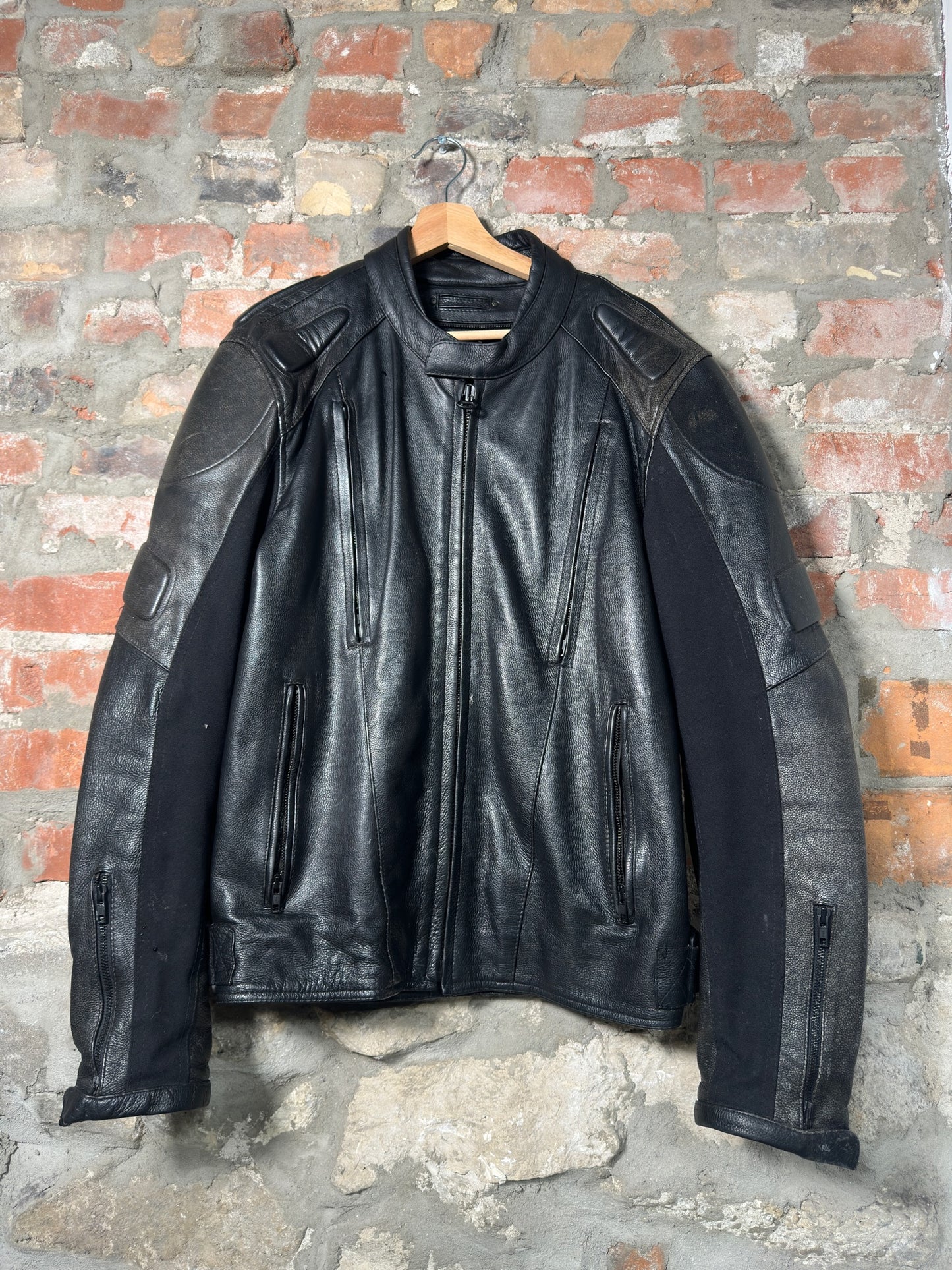 Vtg Wilsons Leather Biker Jacket Sz XL