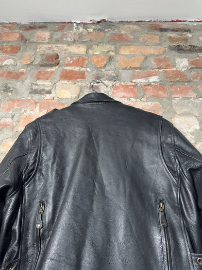 Vtg Xelement Leather Biker Jacket Sz XL