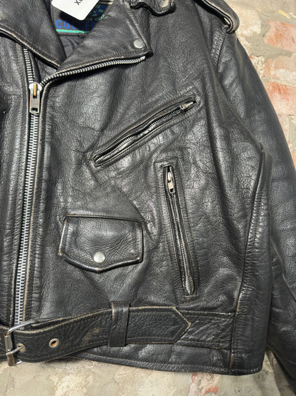 Vtg New Age Leather Biker Jacket Sz XL