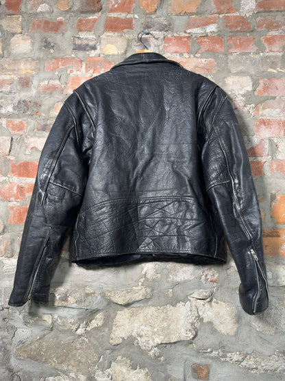 Vtg New Age Leather Biker Jacket Sz XL
