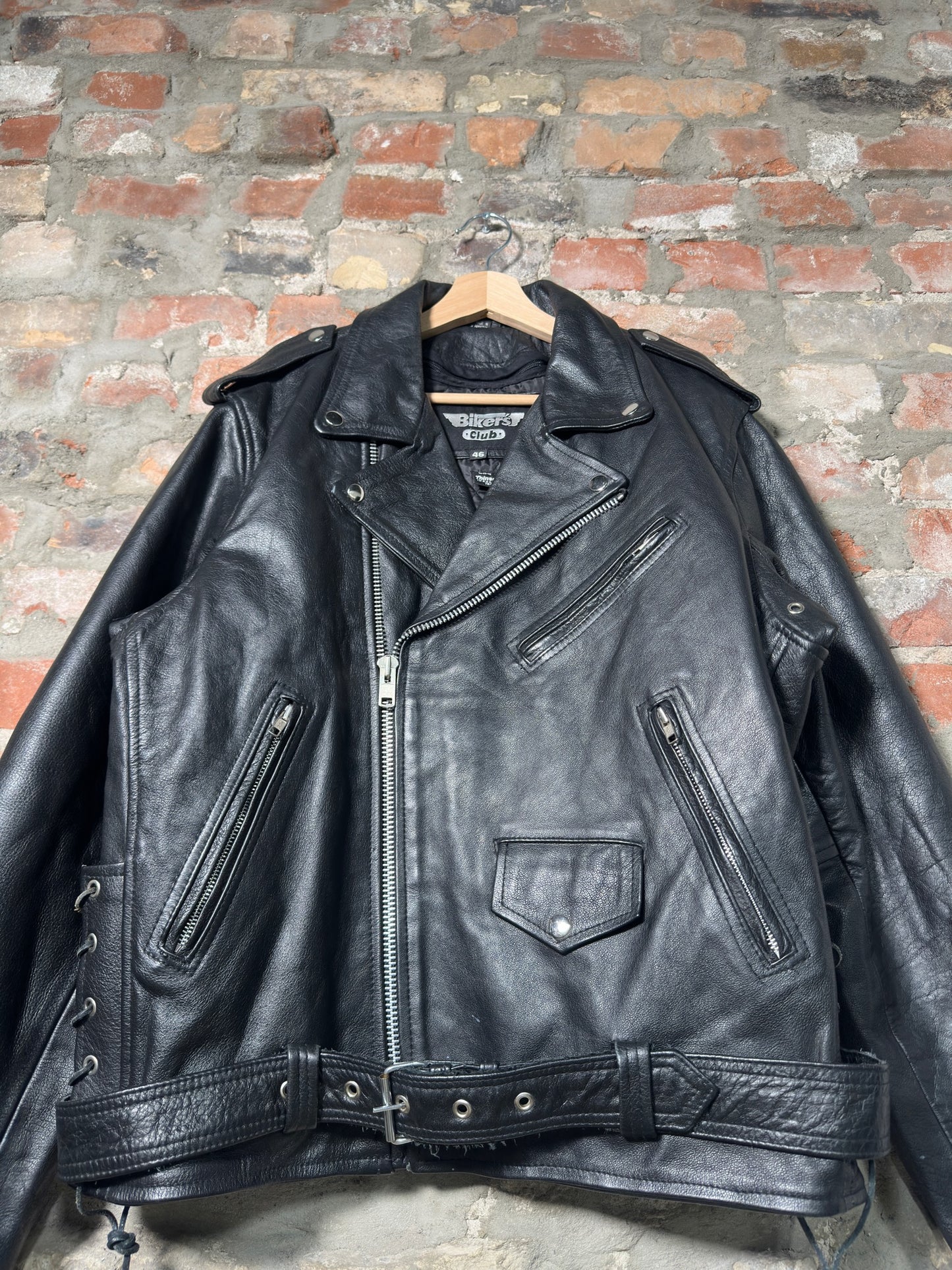 Vtg Bikers Club Leather Jacket Sz XL