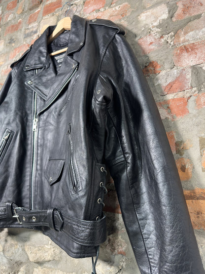 Vtg Bikers Club Leather Jacket Sz XL