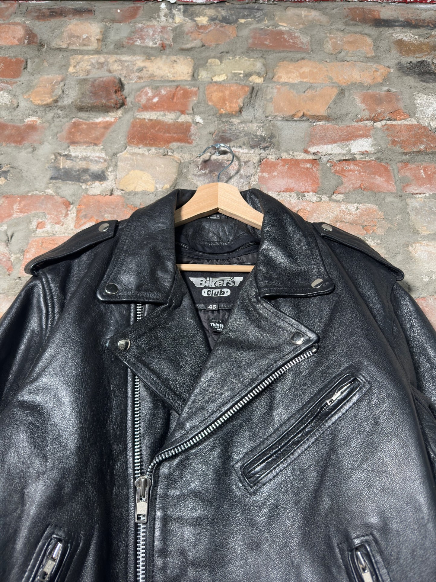 Vtg Bikers Club Leather Jacket Sz XL