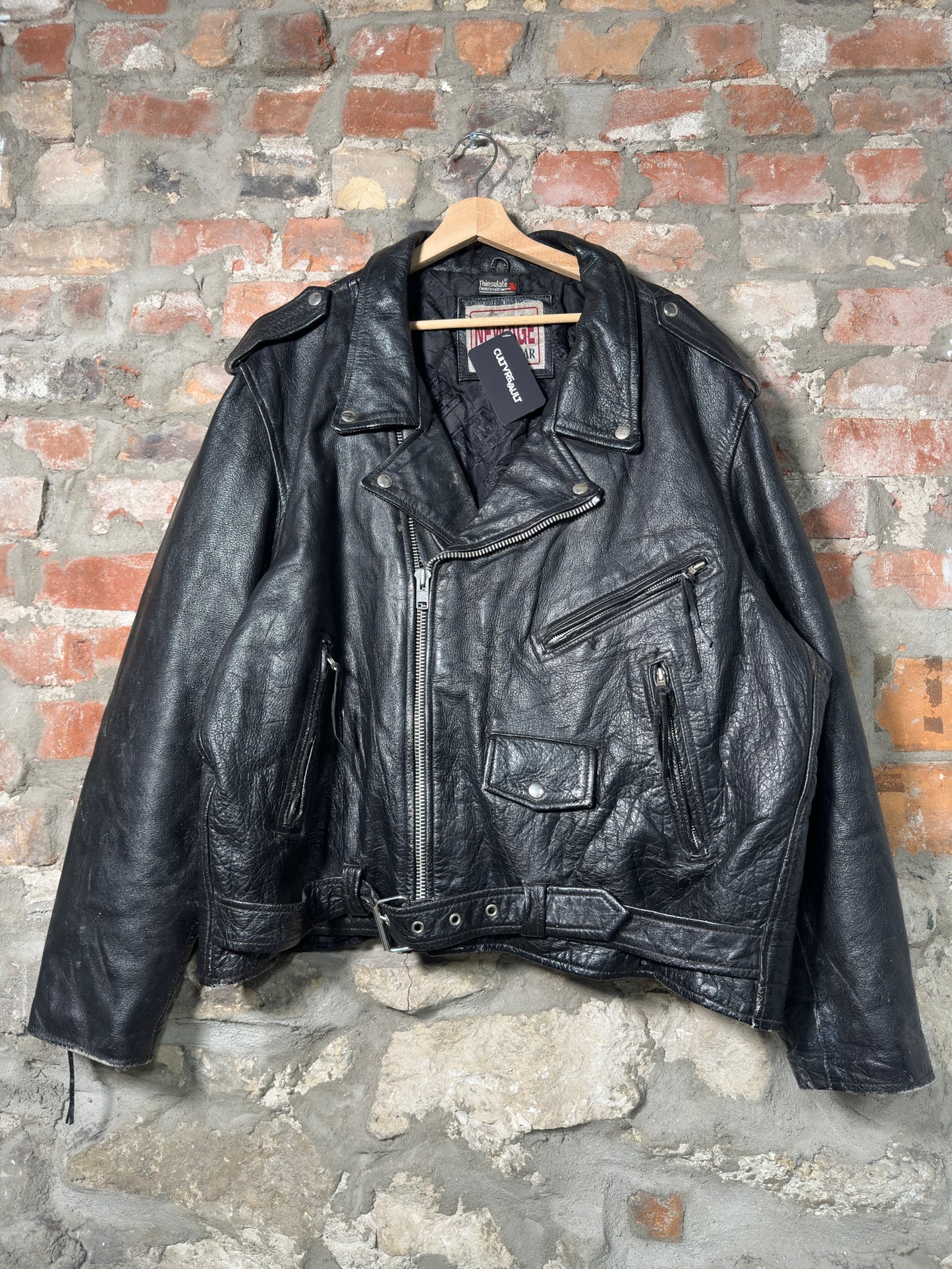 Vtg New Age Bikers Wear Leather Jacket Sz XL