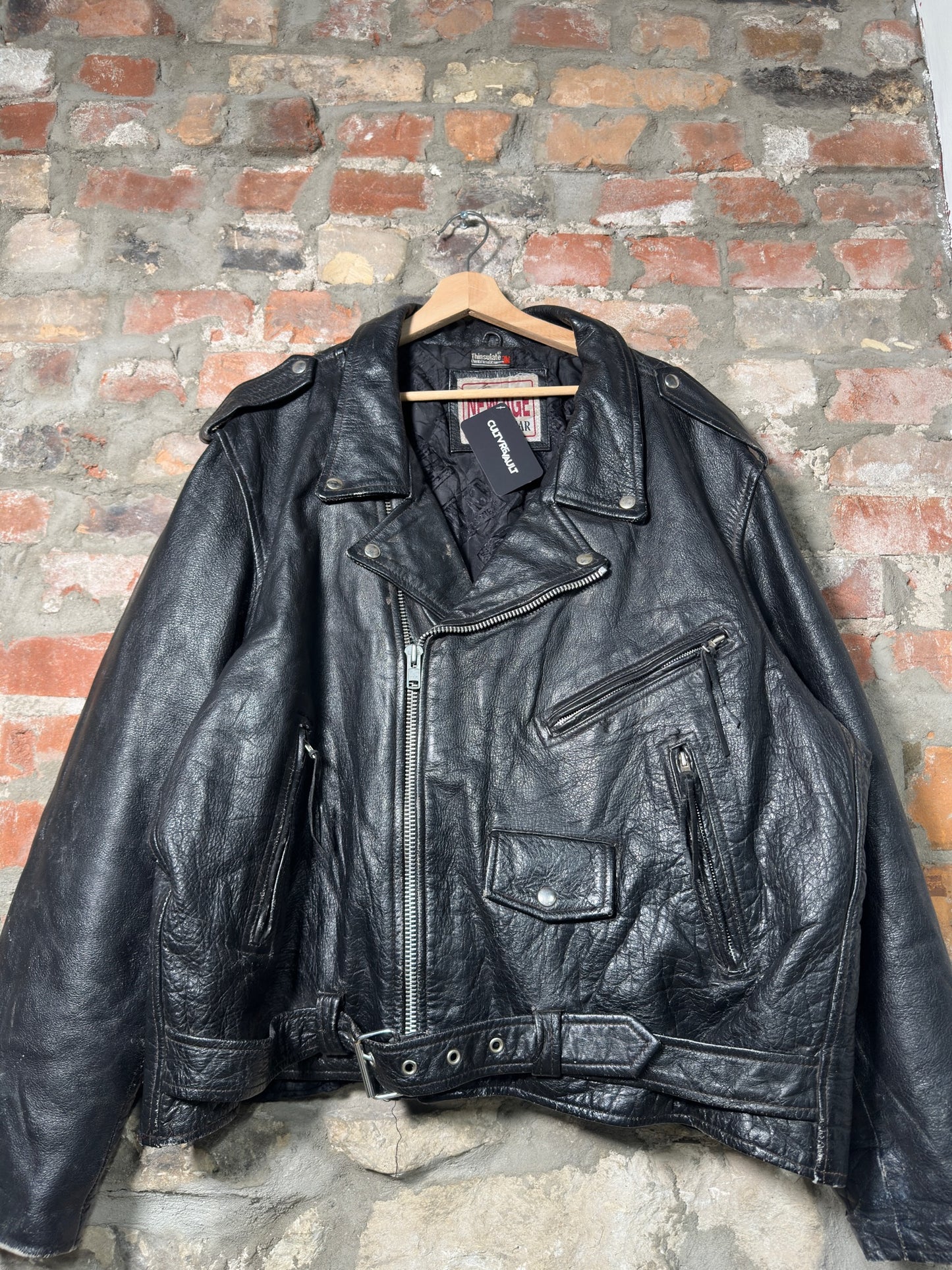 Vtg New Age Bikers Wear Leather Jacket Sz XL