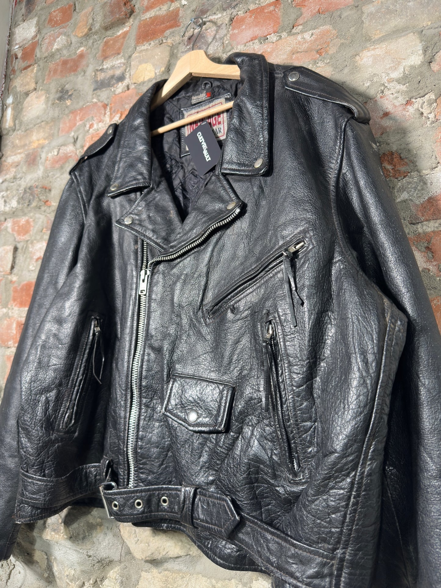 Vtg New Age Bikers Wear Leather Jacket Sz XL