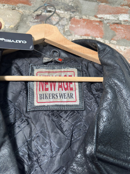 Vtg New Age Bikers Wear Leather Jacket Sz XL