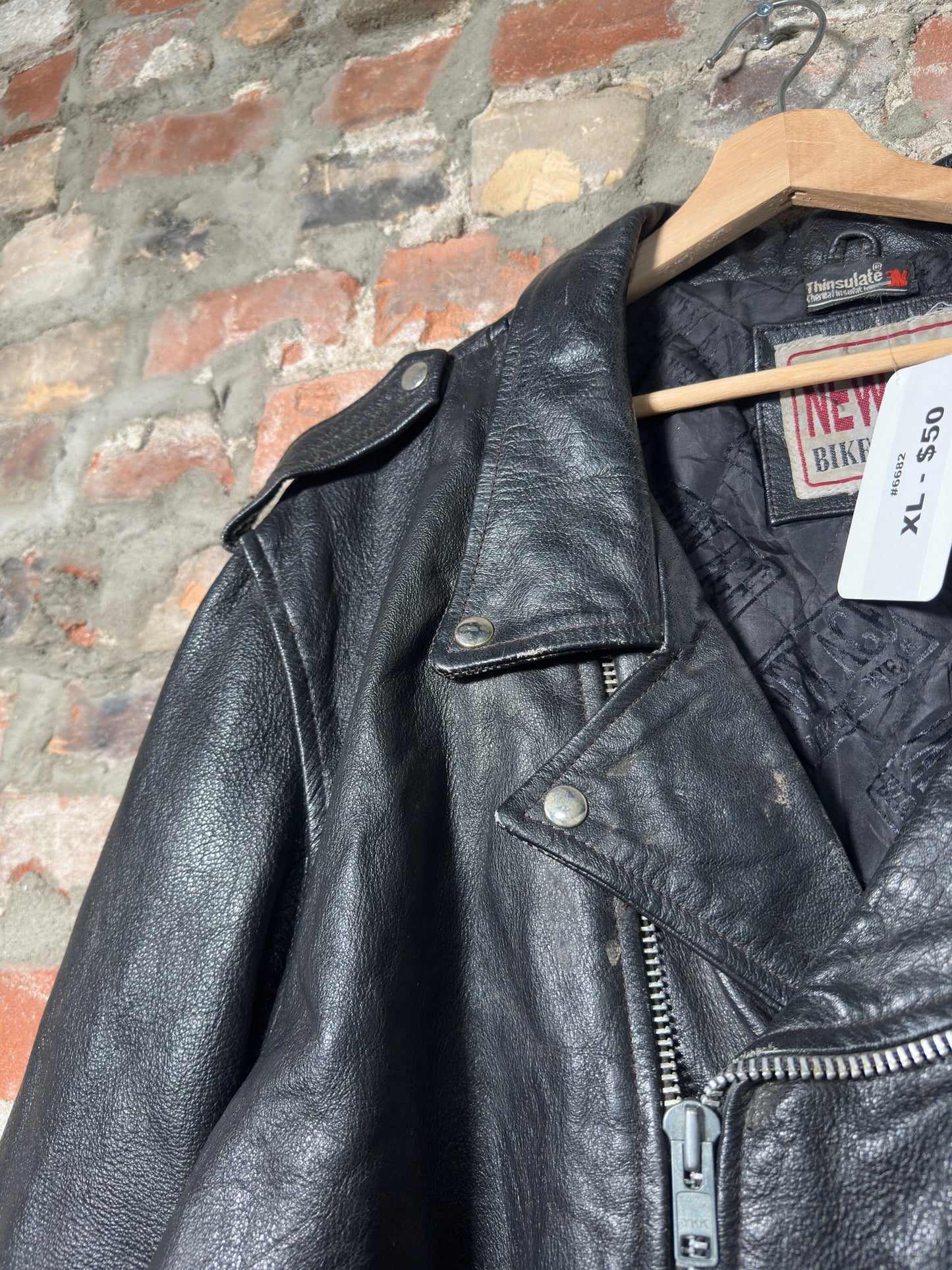 Vtg New Age Bikers Wear Leather Jacket Sz XL
