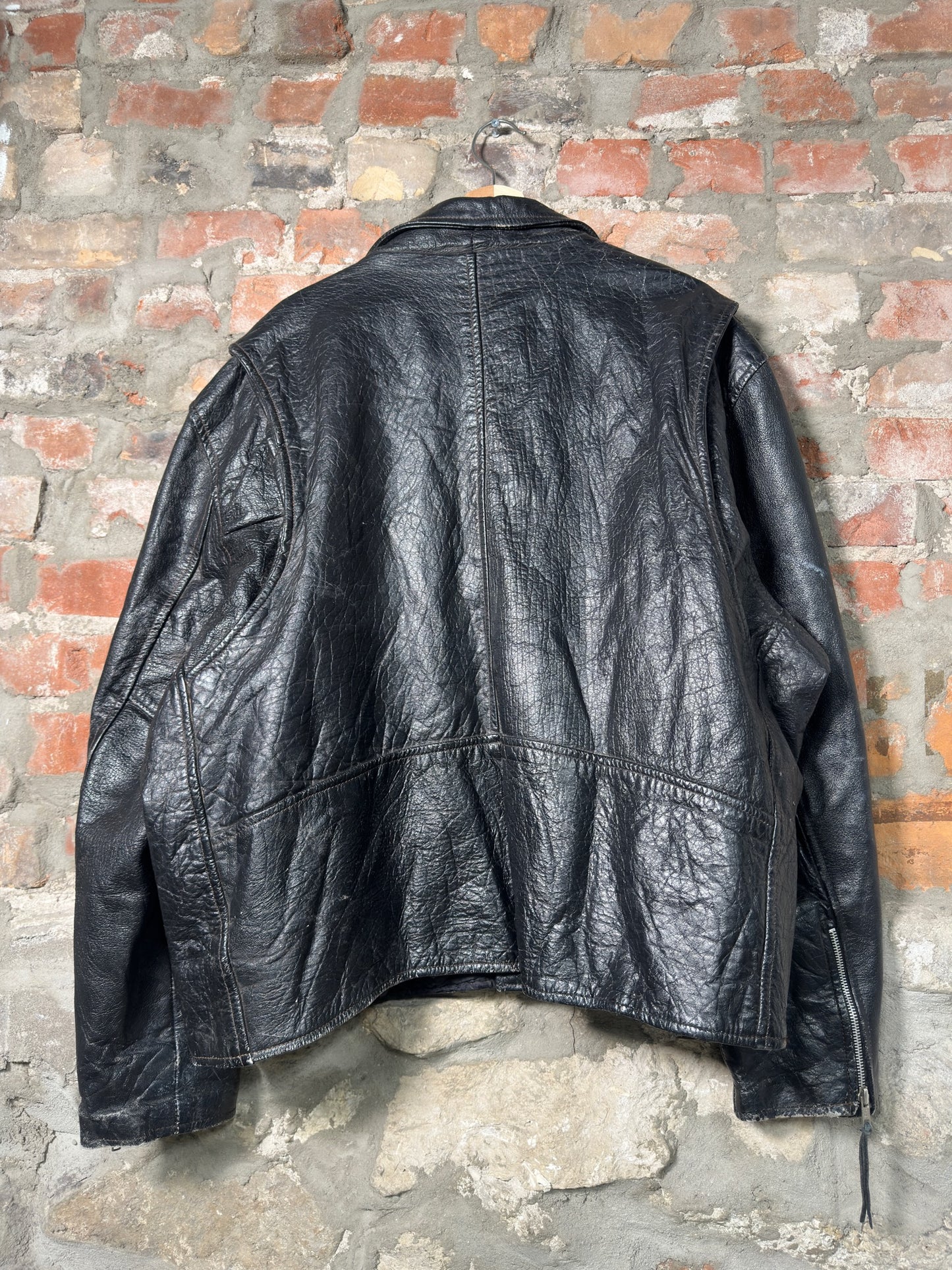 Vtg New Age Bikers Wear Leather Jacket Sz XL