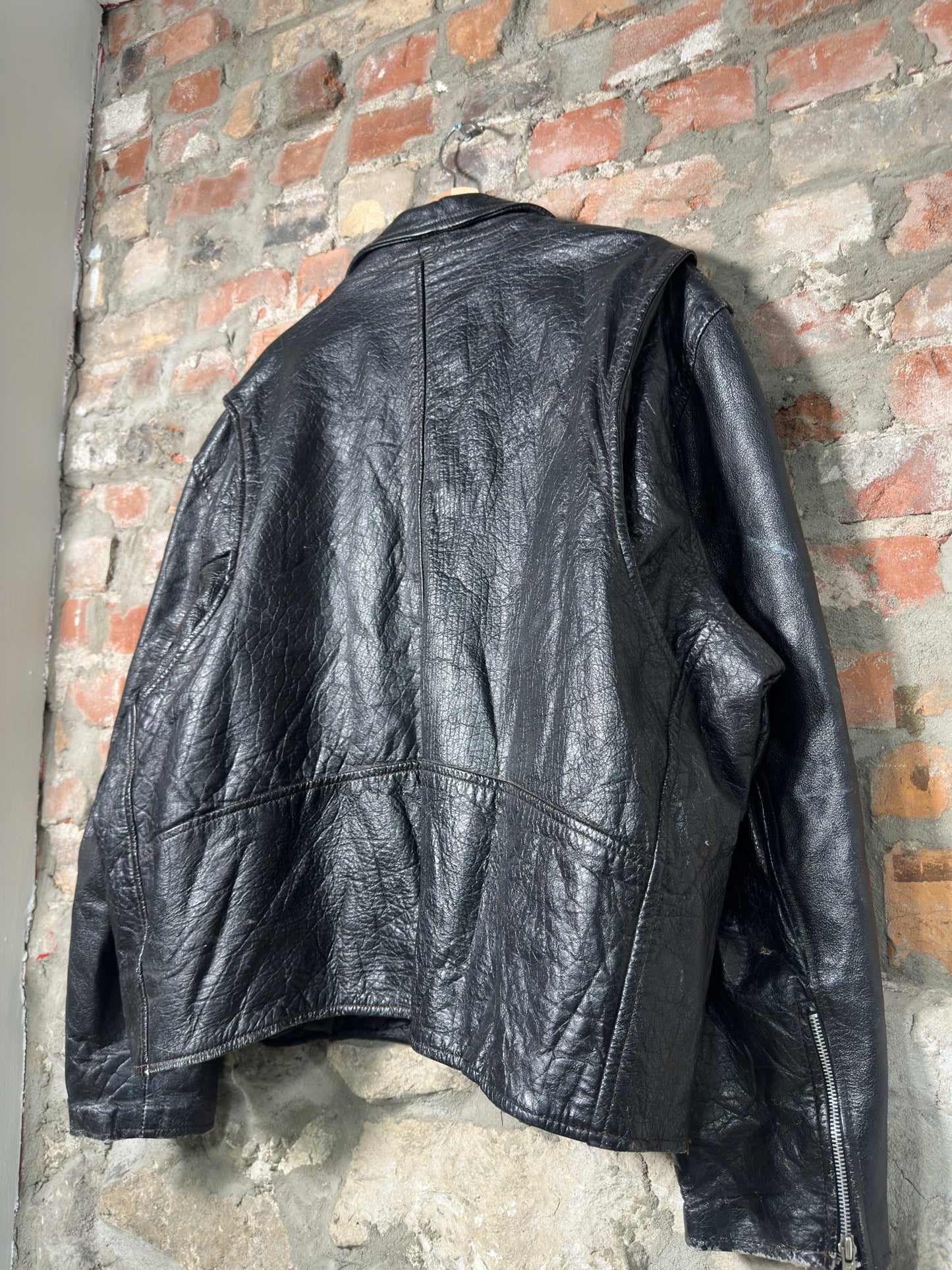 Vtg New Age Bikers Wear Leather Jacket Sz XL