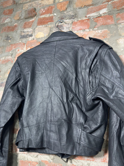 Vtg Wilsons Leather Biker Jacket Sz S