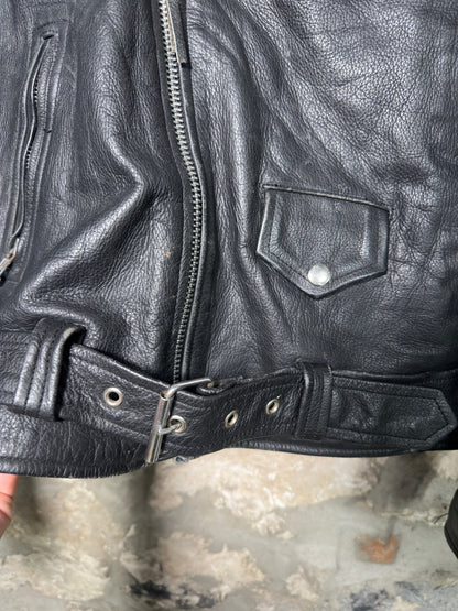 Vtg River Road Leather Biker Jacket Sz XXL