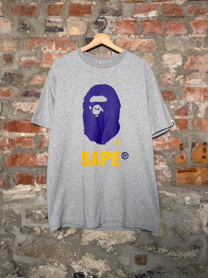 (XL) Bape Purple Ape Head T-Shirt Grey
