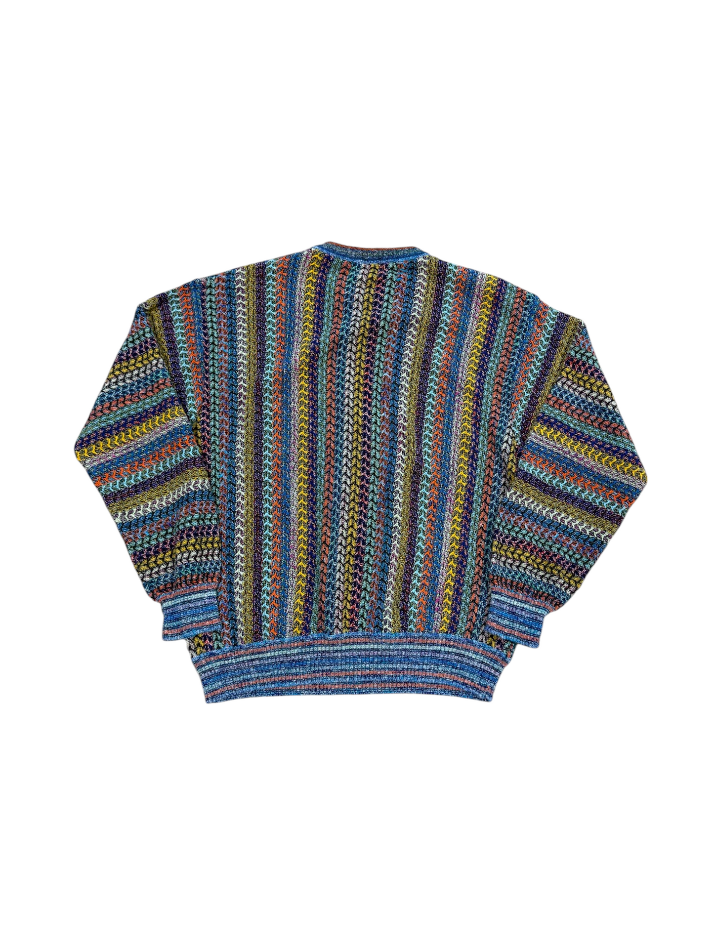 (M) Vintage 90s Mondo Di Marco Chain Knit Multi Colour Sweater