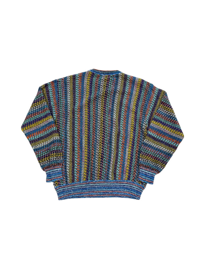(M) Vintage 90s Mondo Di Marco Chain Knit Multi Colour Sweater