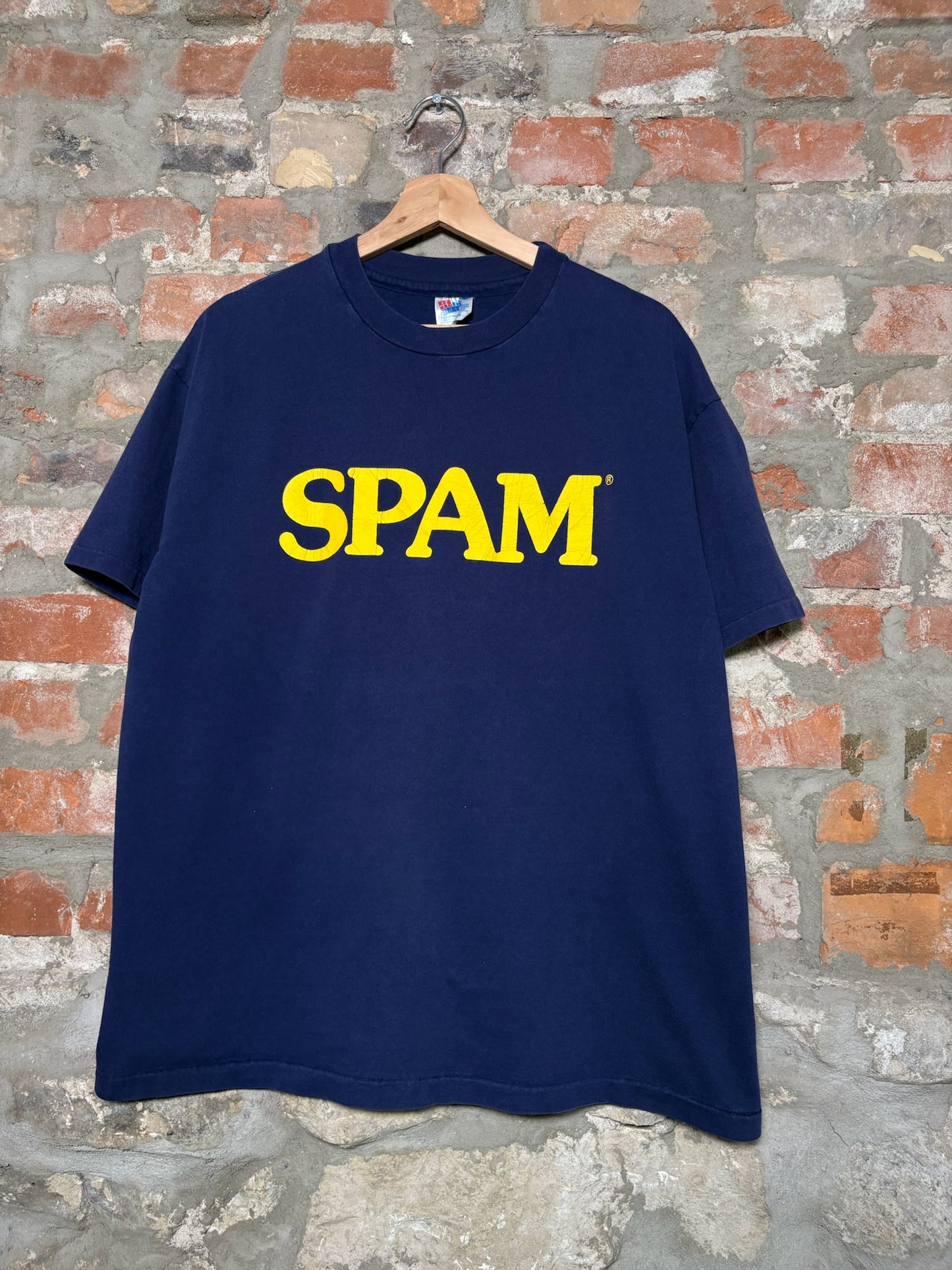 Vtg Spam Promo Tee Navy Sz XL