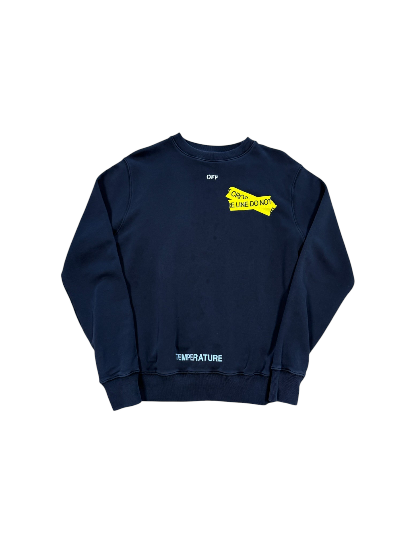 (XS) Off White Caution Tape Crewneck