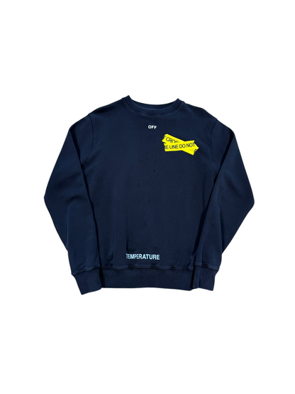 (XS) Off White Caution Tape Crewneck