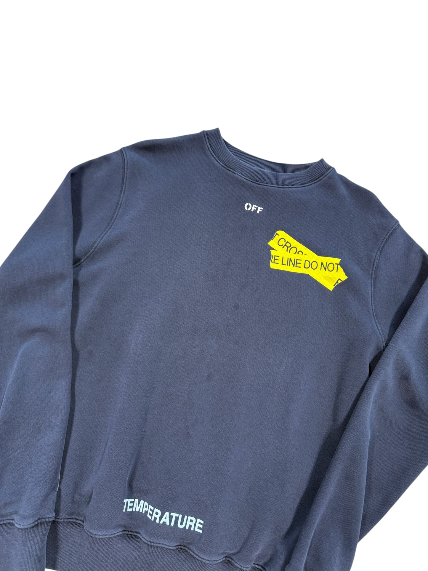 (XS) Off White Caution Tape Crewneck
