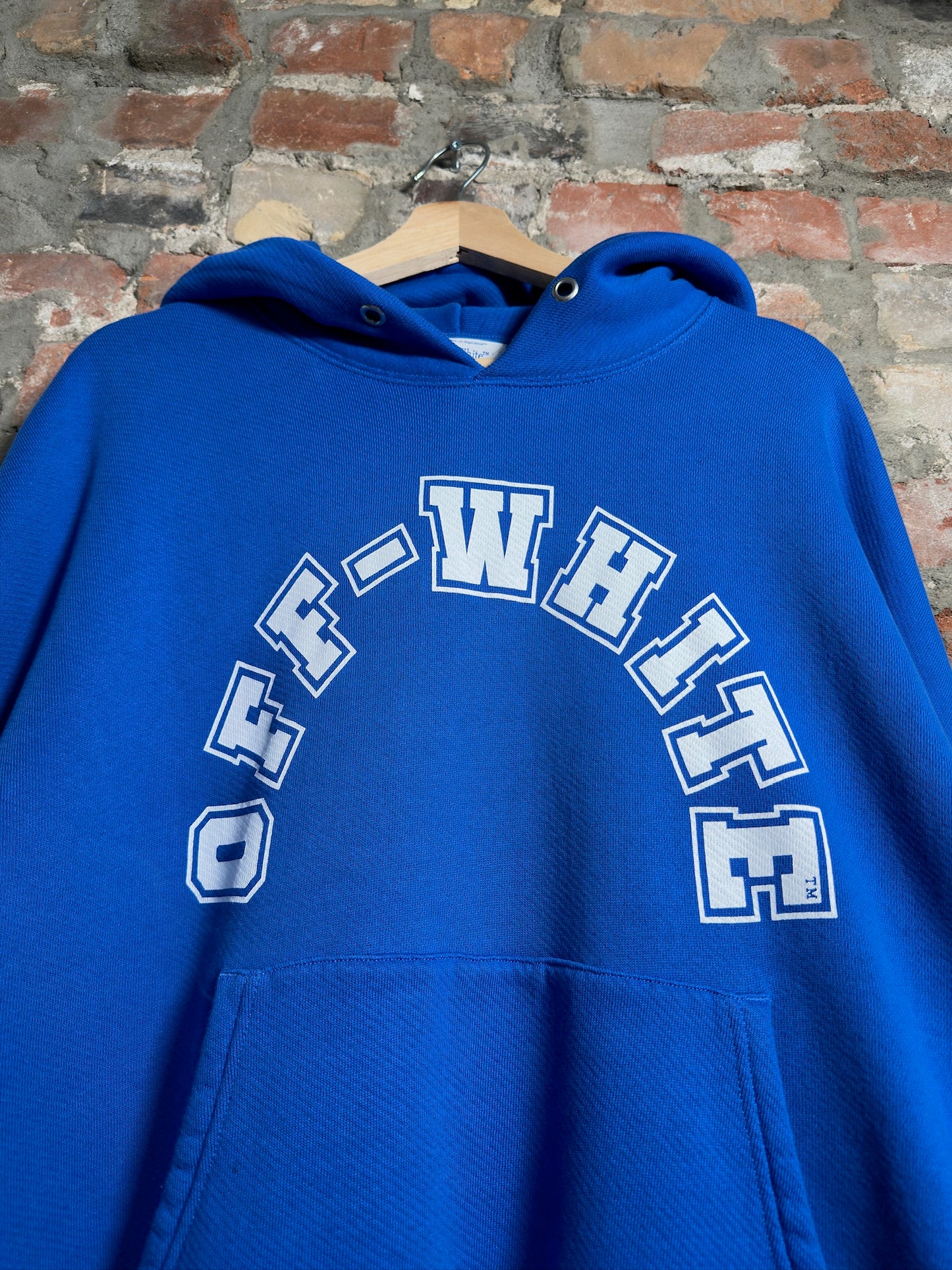 Off White Abloh Collection Hoodie Blue Sz M