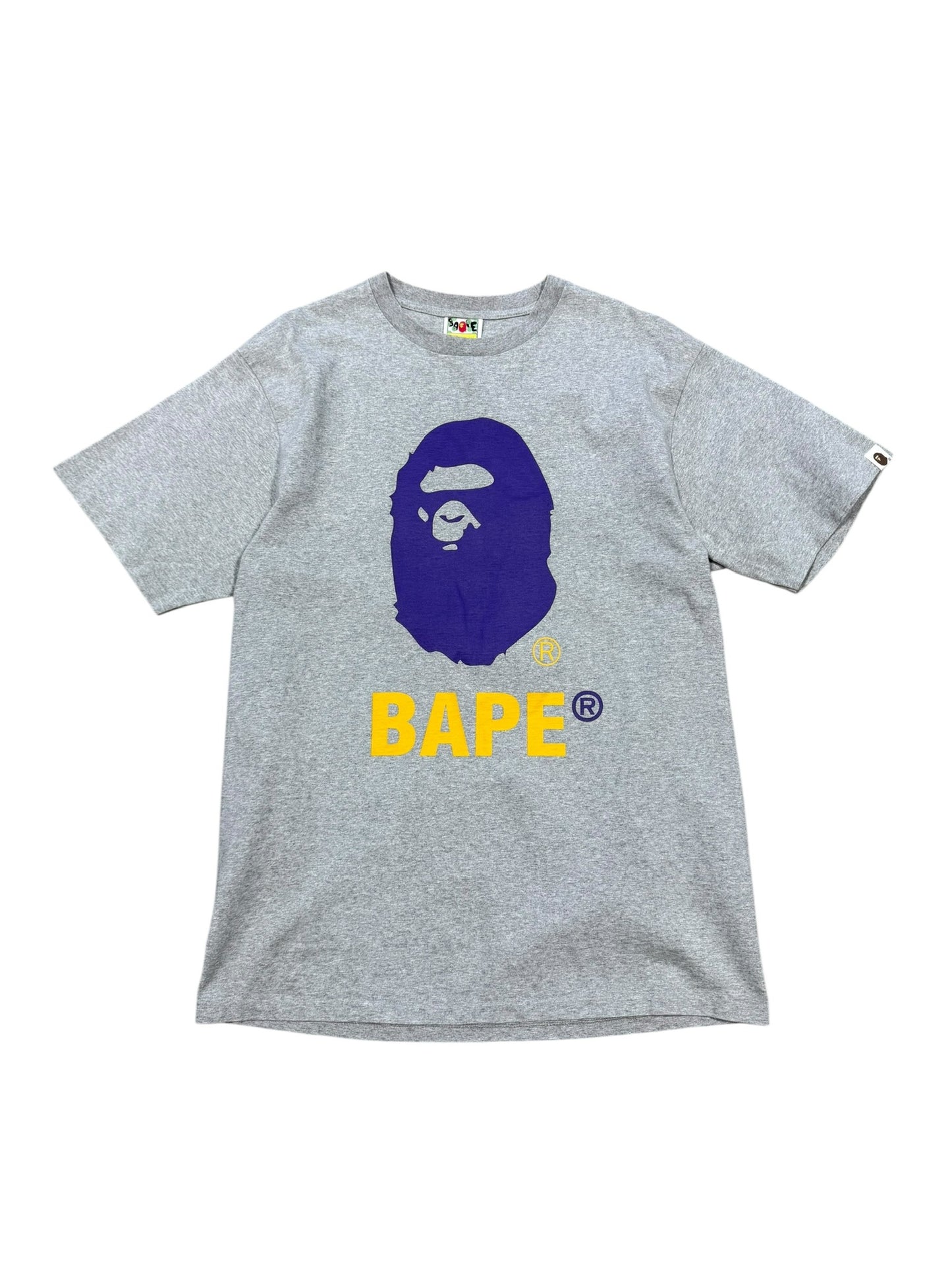 (XL) Bape Purple Ape Head T-Shirt Grey