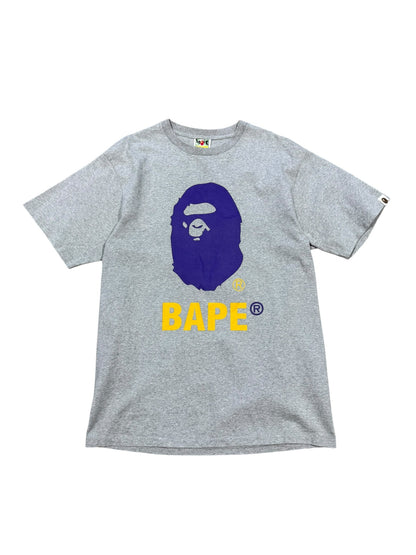 (XL) Bape Purple Ape Head T-Shirt Grey