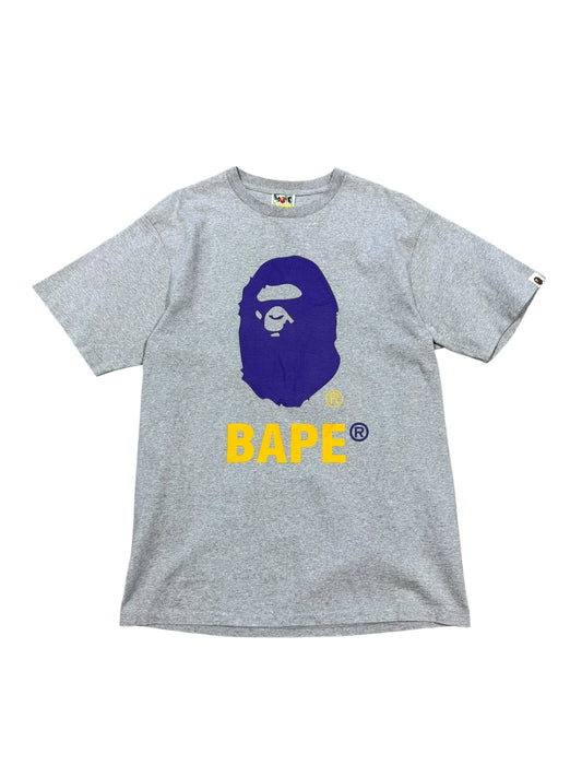 (XL) Bape Purple Ape Head T-Shirt Grey