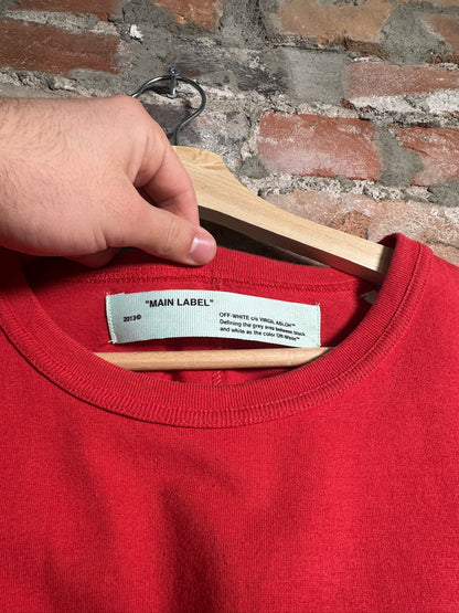 Off White Diagonal Stripes Tee Red Sz S