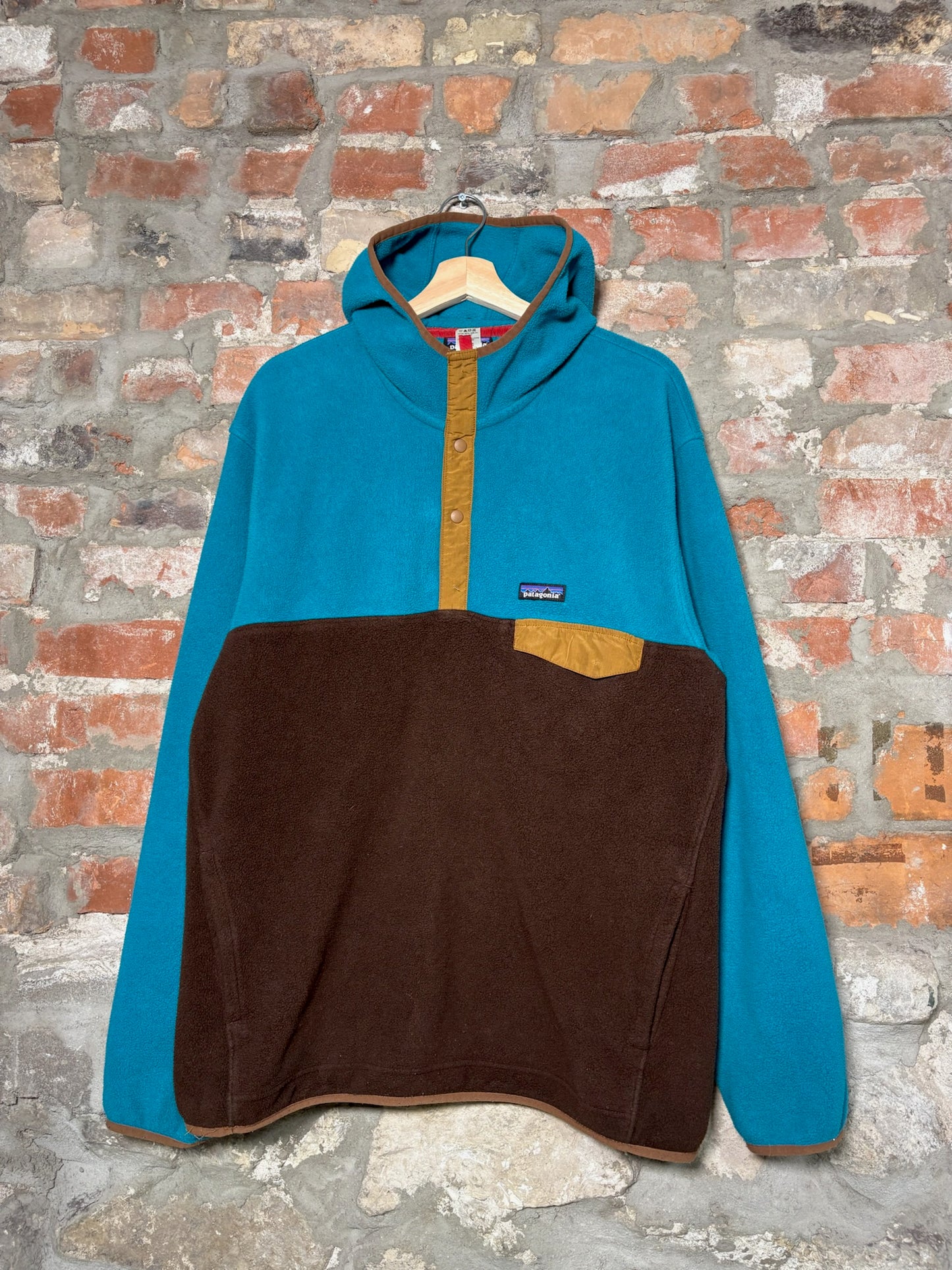 90s Patagonia Synchilla Button Up Hooded Fleece Sz XL