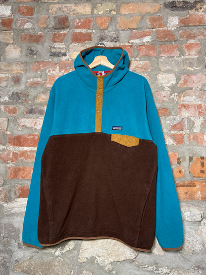 90s Patagonia Synchilla Button Up Hooded Fleece Sz XL
