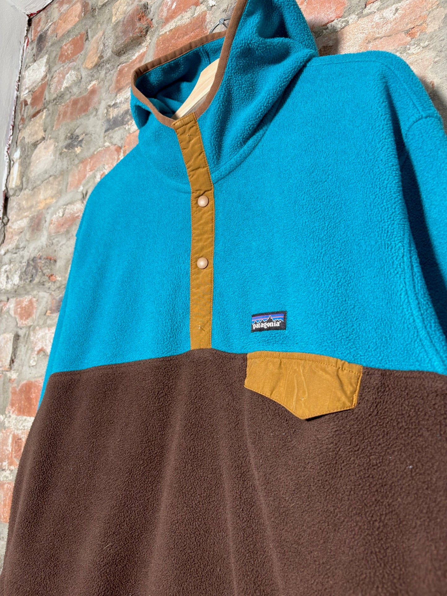 90s Patagonia Synchilla Button Up Hooded Fleece Sz XL