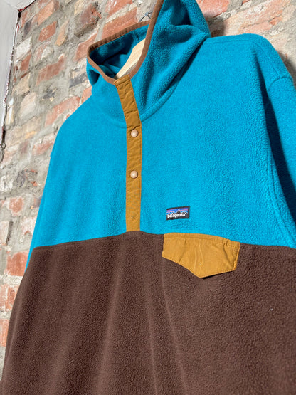 90s Patagonia Synchilla Button Up Hooded Fleece Sz XL