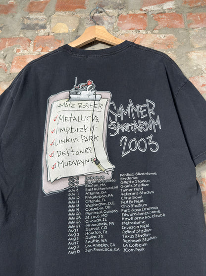 2003 Metallica Summer Sanitarium Tour Tee Sz XL