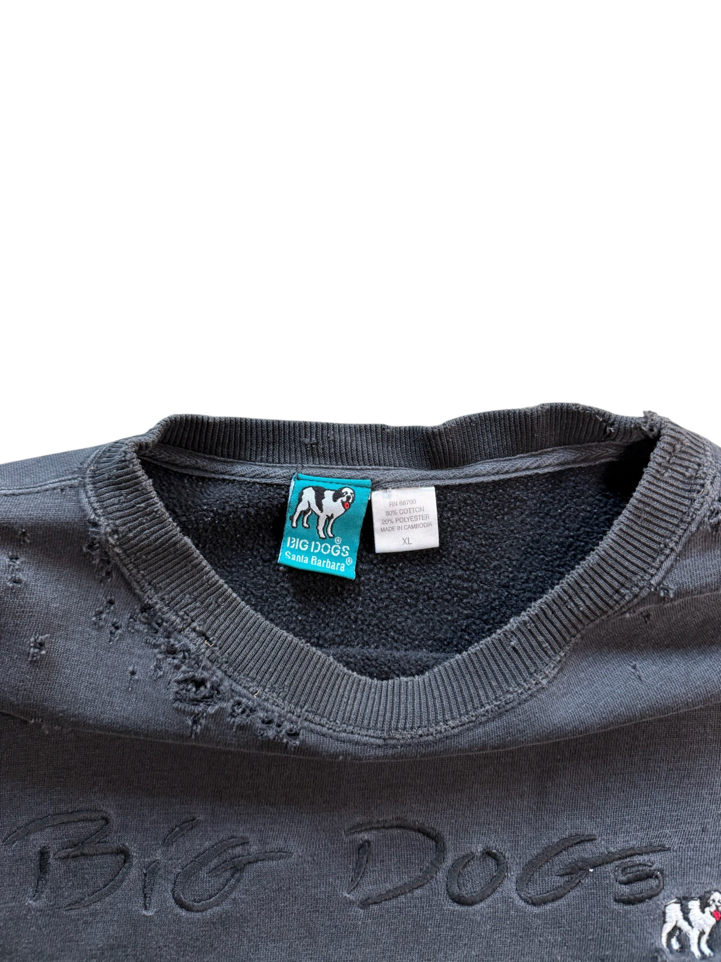 (XL) Vintage Big Dogs Thrashed & Boxy Fit Crewneck