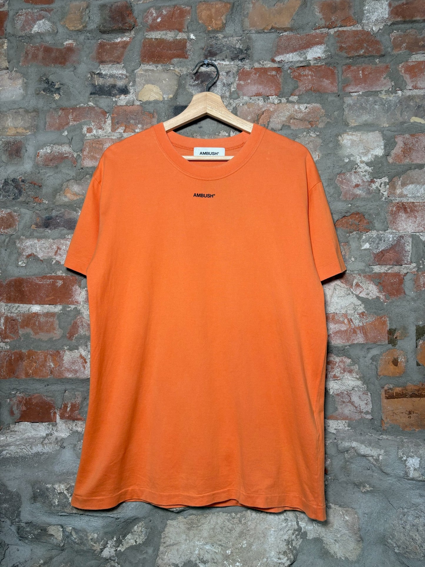 Ambush Script Orange Tee Sz L