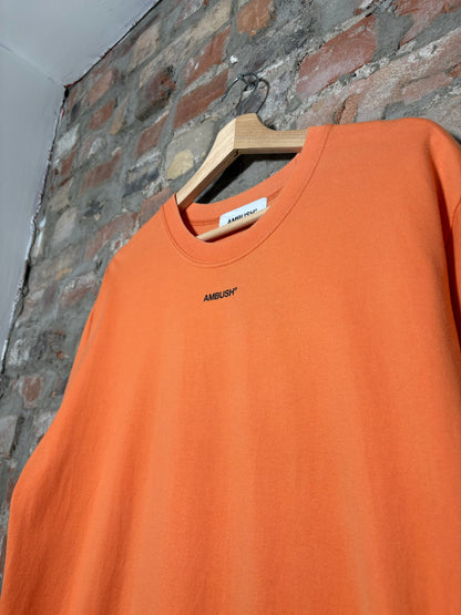 Ambush Script Orange Tee Sz L
