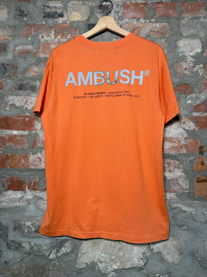 Ambush Script Orange Tee Sz L