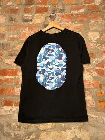 Bape Blue Camo Ape Tee Black Sz M