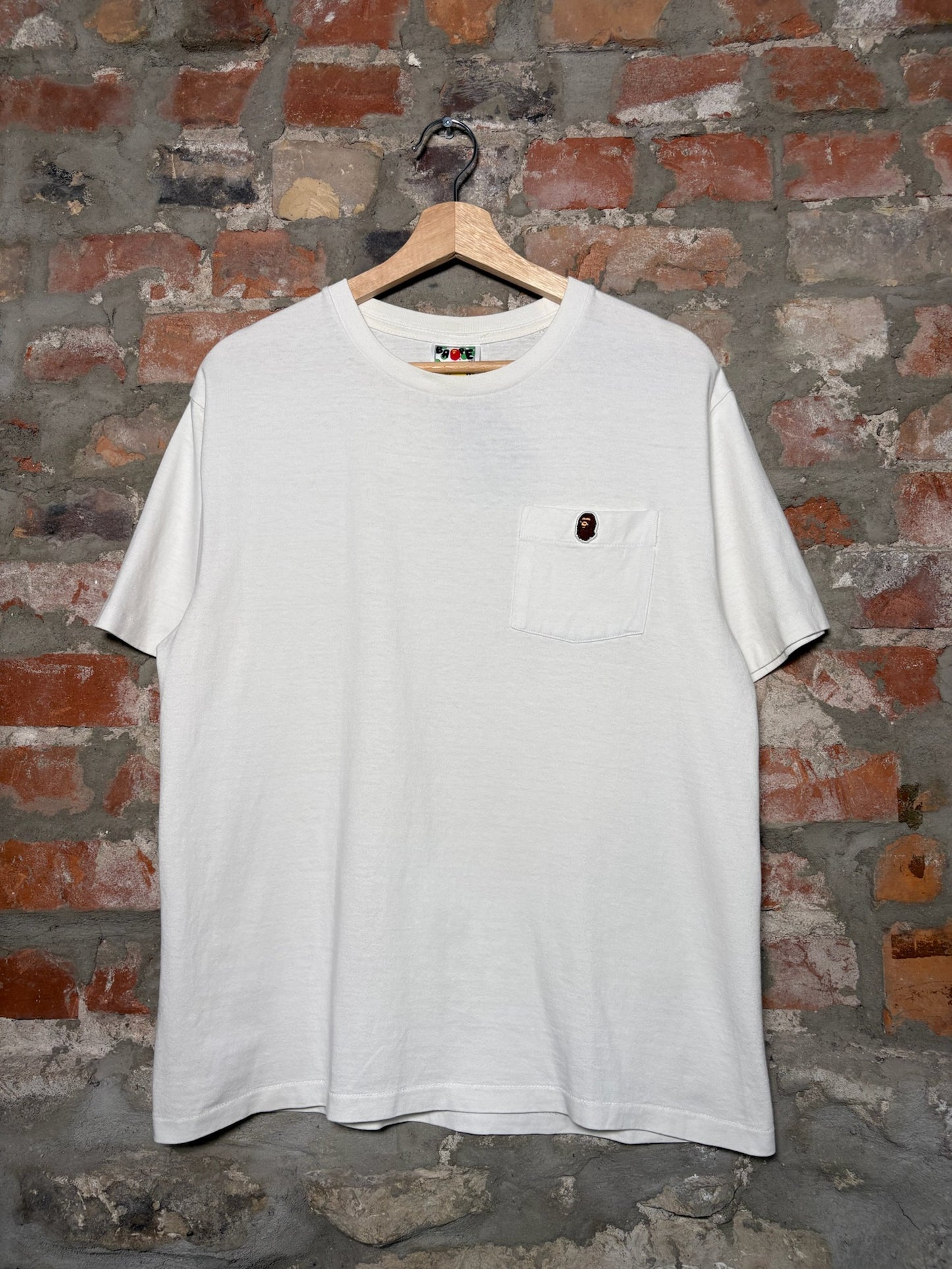 Bape Pocket Tee White Sz M