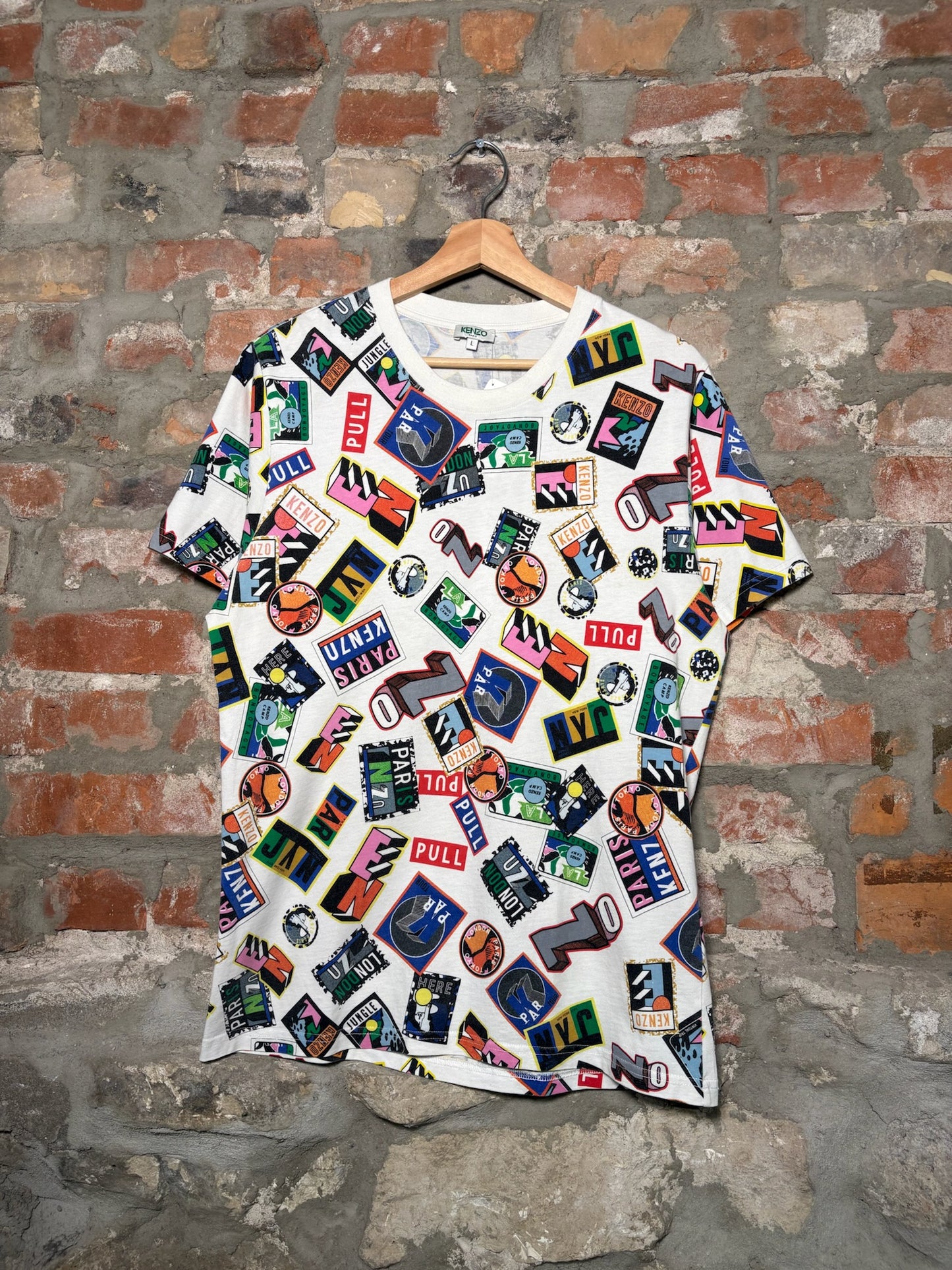 Kenzo Stamps All Over Print Tee Sz L