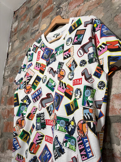 Kenzo Stamps All Over Print Tee Sz L