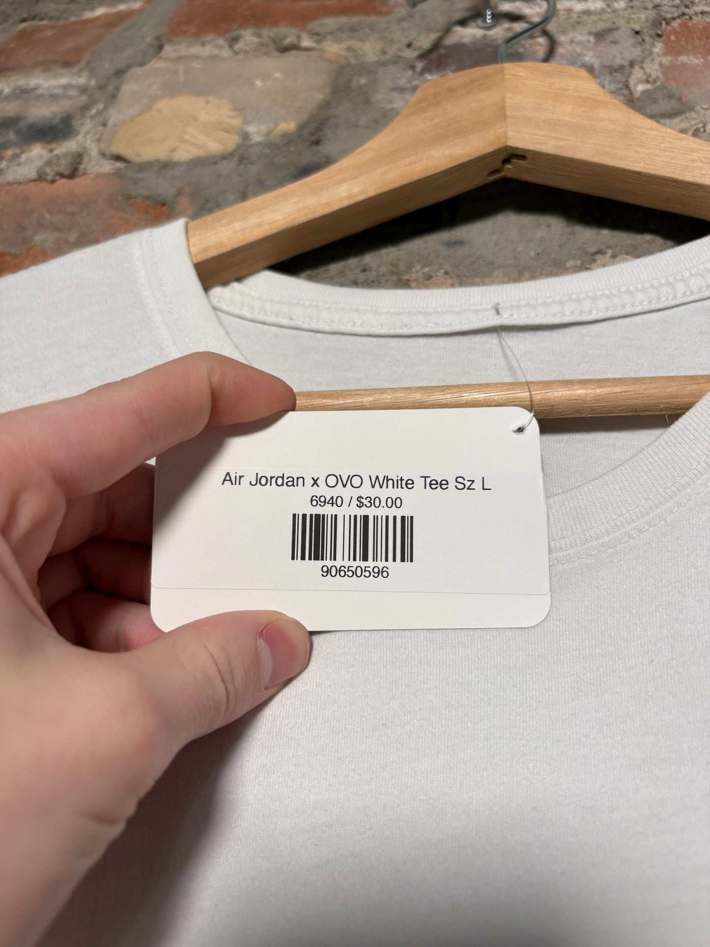 Air Jordan x OVO White Tee Sz L