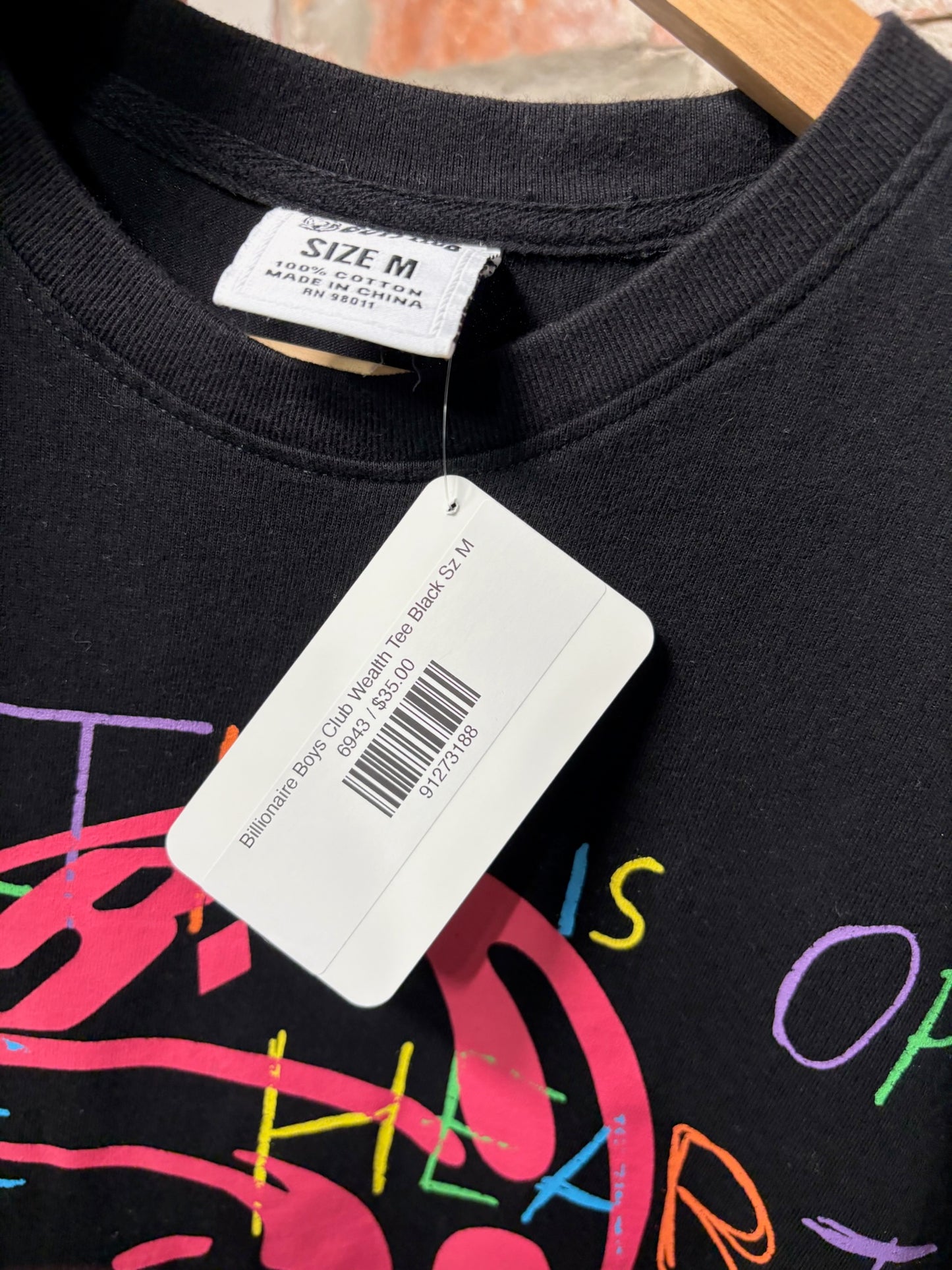 Billionaire Boys Club Wealth Tee Black Sz M