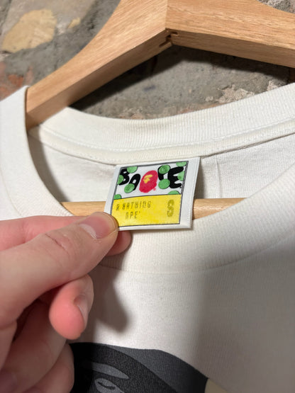 Bape Big Head Grey Ape Tee White Sz S